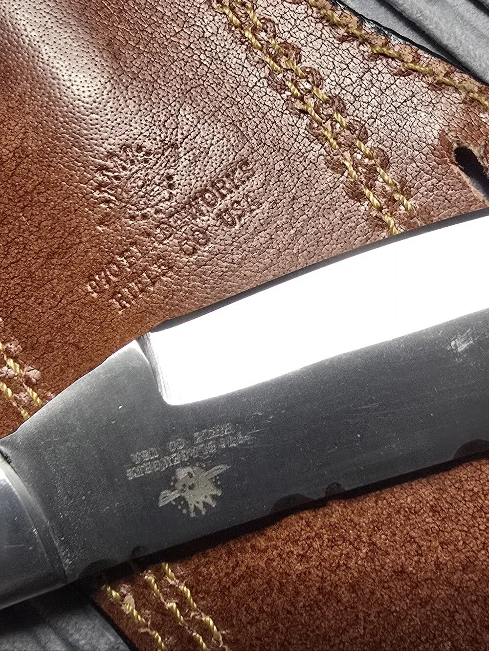 970 BladeWorks Hand Forged Fixed Blade Cross Sheath Black Handle Made In USA 🔥